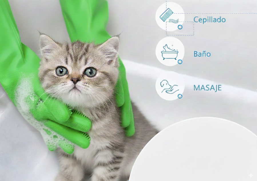 Pet Bath Gloves Cleaning Massage Hair Removal Gloves Silicone Hair Removal Comfortable Clean Anti-Bite Gloves Dog Bath Gloves