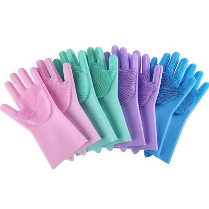 Pet Bath Gloves Cleaning Massage Hair Removal Gloves Silicone Hair Removal Comfortable Clean Anti-Bite Gloves Dog Bath Gloves