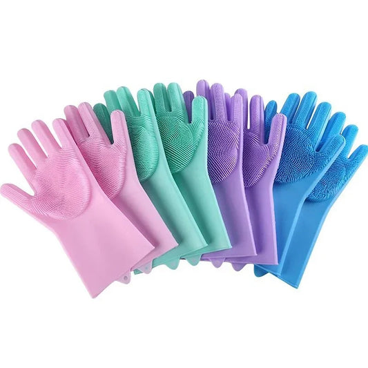 Pet Bath Gloves Cleaning Massage Hair Removal Gloves Silicone Hair Removal Comfortable Clean Anti-Bite Gloves Dog Bath Gloves