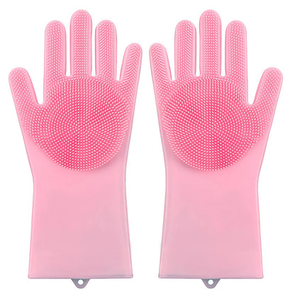 Pet Bath Gloves Cleaning Massage Hair Removal Gloves Silicone Hair Removal Comfortable Clean Anti-Bite Gloves Dog Bath Gloves