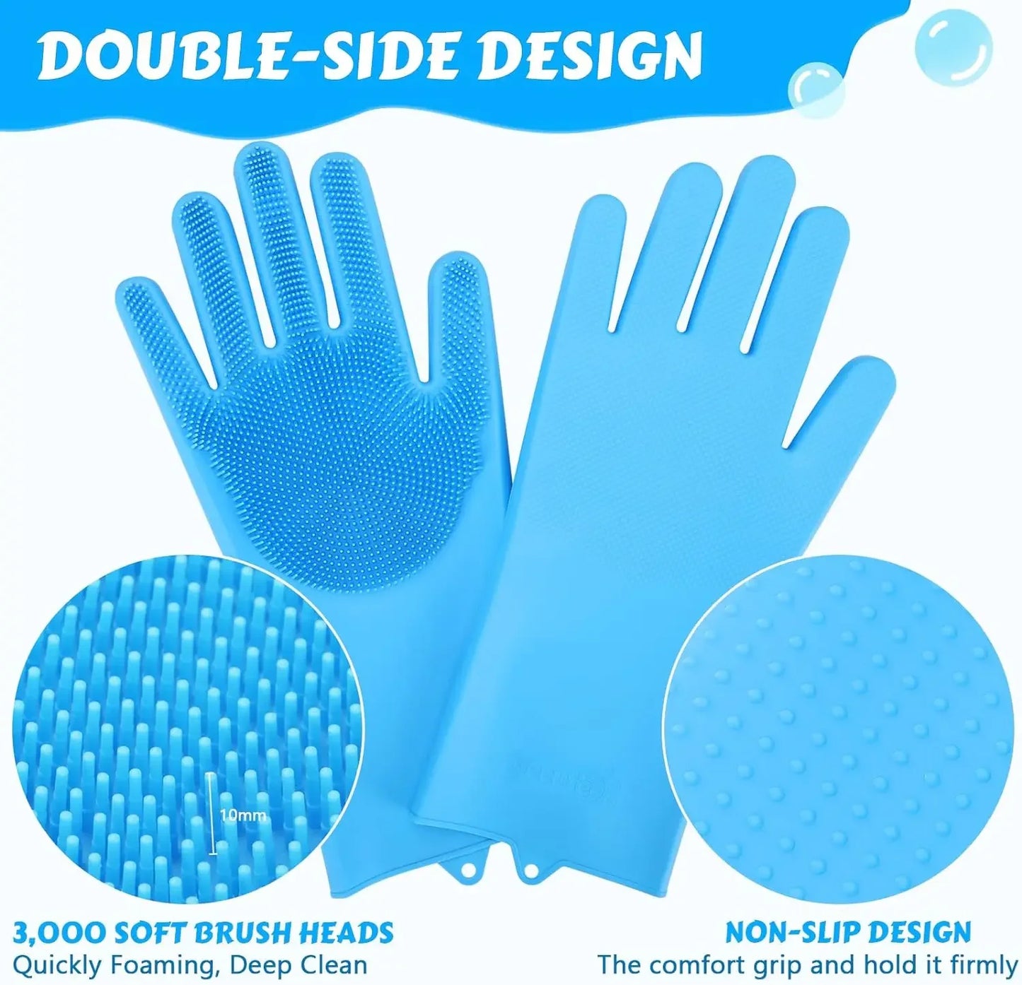Pet Bath Gloves Cleaning Massage Hair Removal Gloves Silicone Hair Removal Comfortable Clean Anti-Bite Gloves Dog Bath Gloves