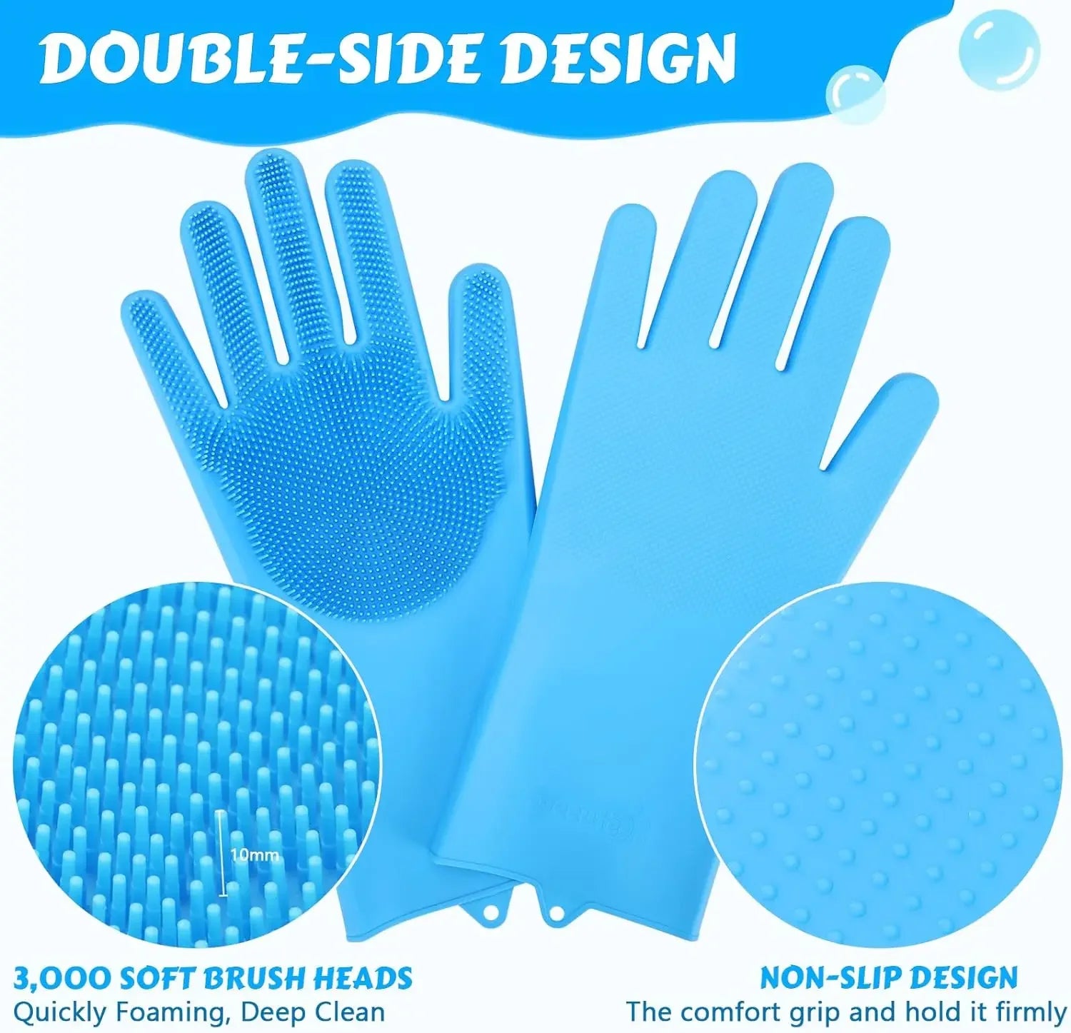 Pet Bath Gloves Cleaning Massage Hair Removal Gloves Silicone Hair Removal Comfortable Clean Anti-Bite Gloves Dog Bath Gloves